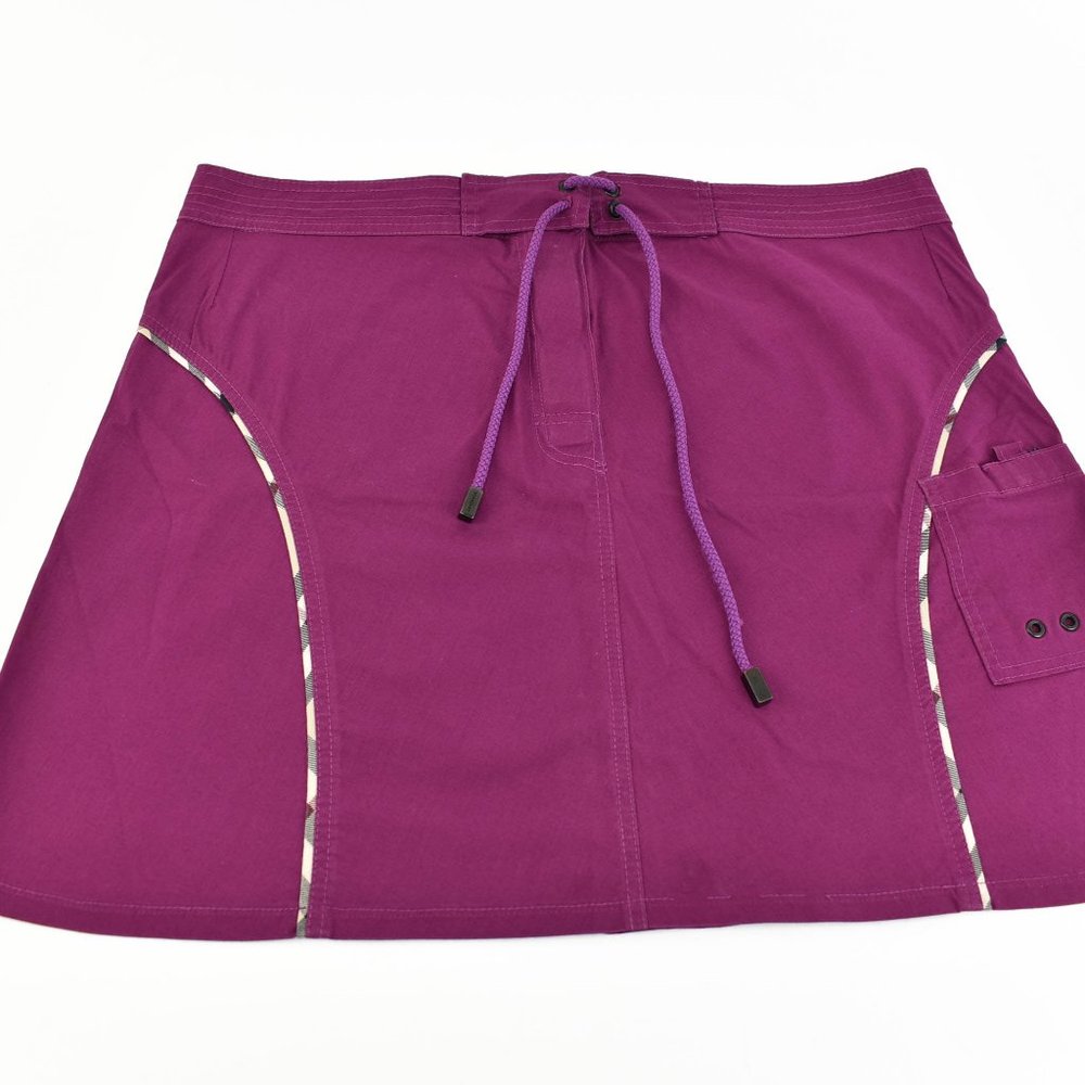 BURBERRY Plum & "Nova Check" Tennis/Athletic Mini Skirt Sz: S